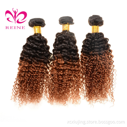 REINE Unprocessed malaysian 1b/30# hair jerry curl bundles Cuticle aligned hair raw kinky curly indian human hair grade 8a